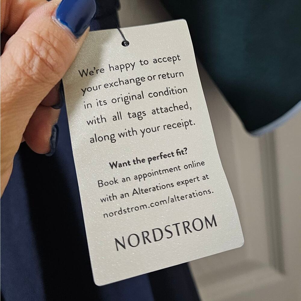 1901 NWT Sz4 Navy Blue Green block pleated fit n flare dress. Formal. Proper - Picture 8 of 16
